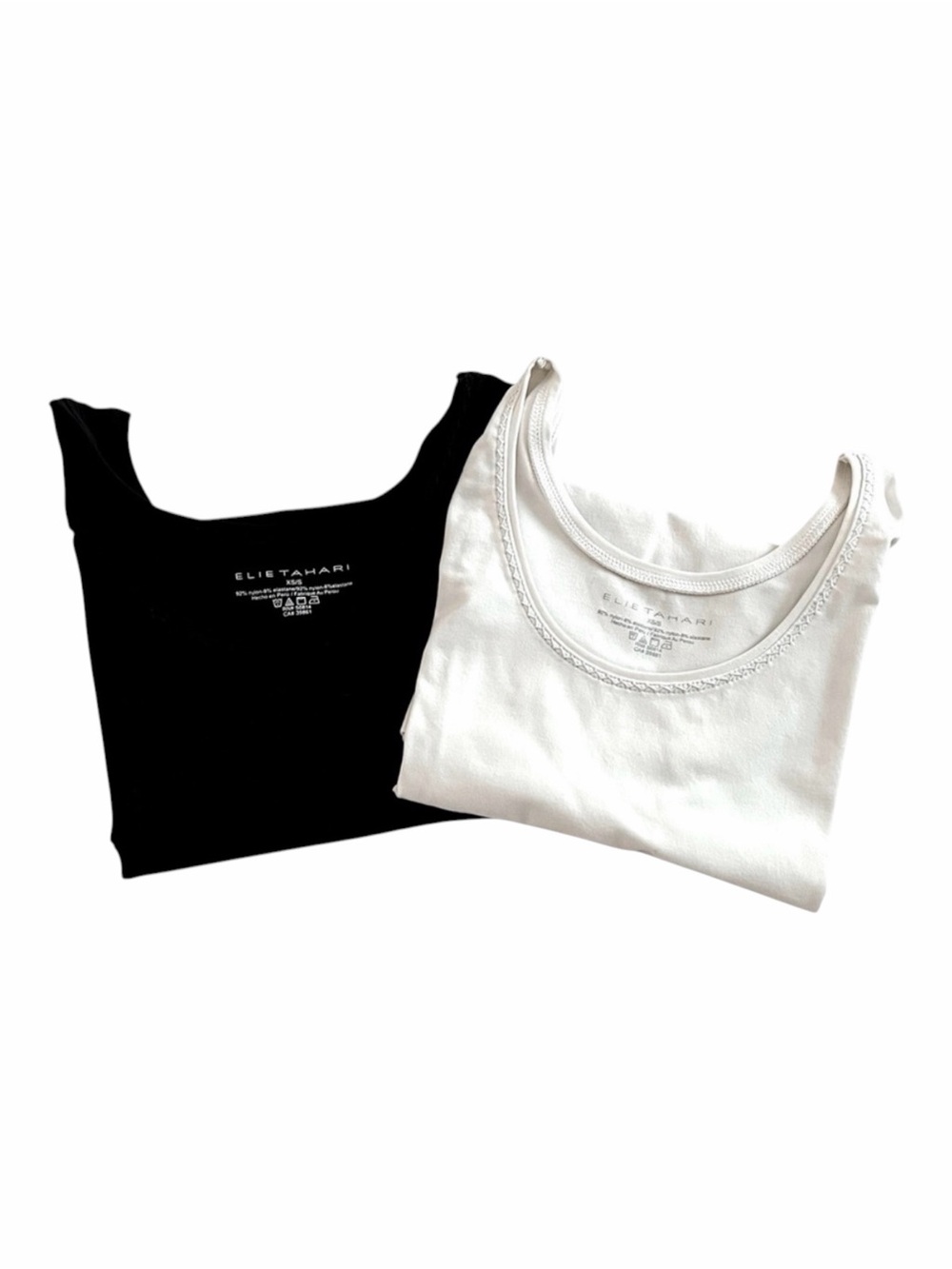 Elie Tahari Seamless Tank Top Bundle Black & White XS/S
